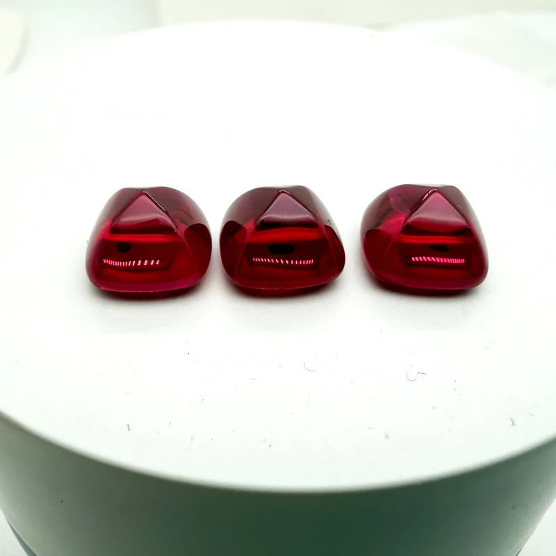 Im Labor gezüchteter Edelstein, Rubin und Zambian, Grün und Taubenblut, rote Farbe, Zuckerbodenform, DIY-Schmuckherstellungsmaterial, Zertifikat – Detail 2