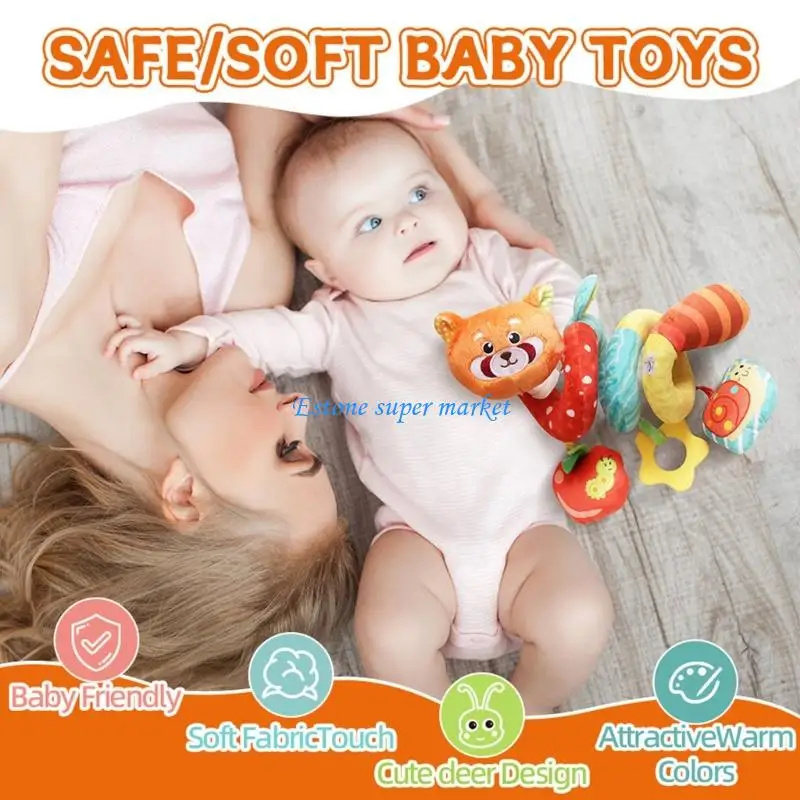 090B Đa Giác Quan Đồ Chơi Trẻ Sơ Sinh Vải Mềm Gấu Trúc Móc Xe Đẩy Cũi Khám Phá Kích Thích Thị Giác Trẻ Sơ Sinh