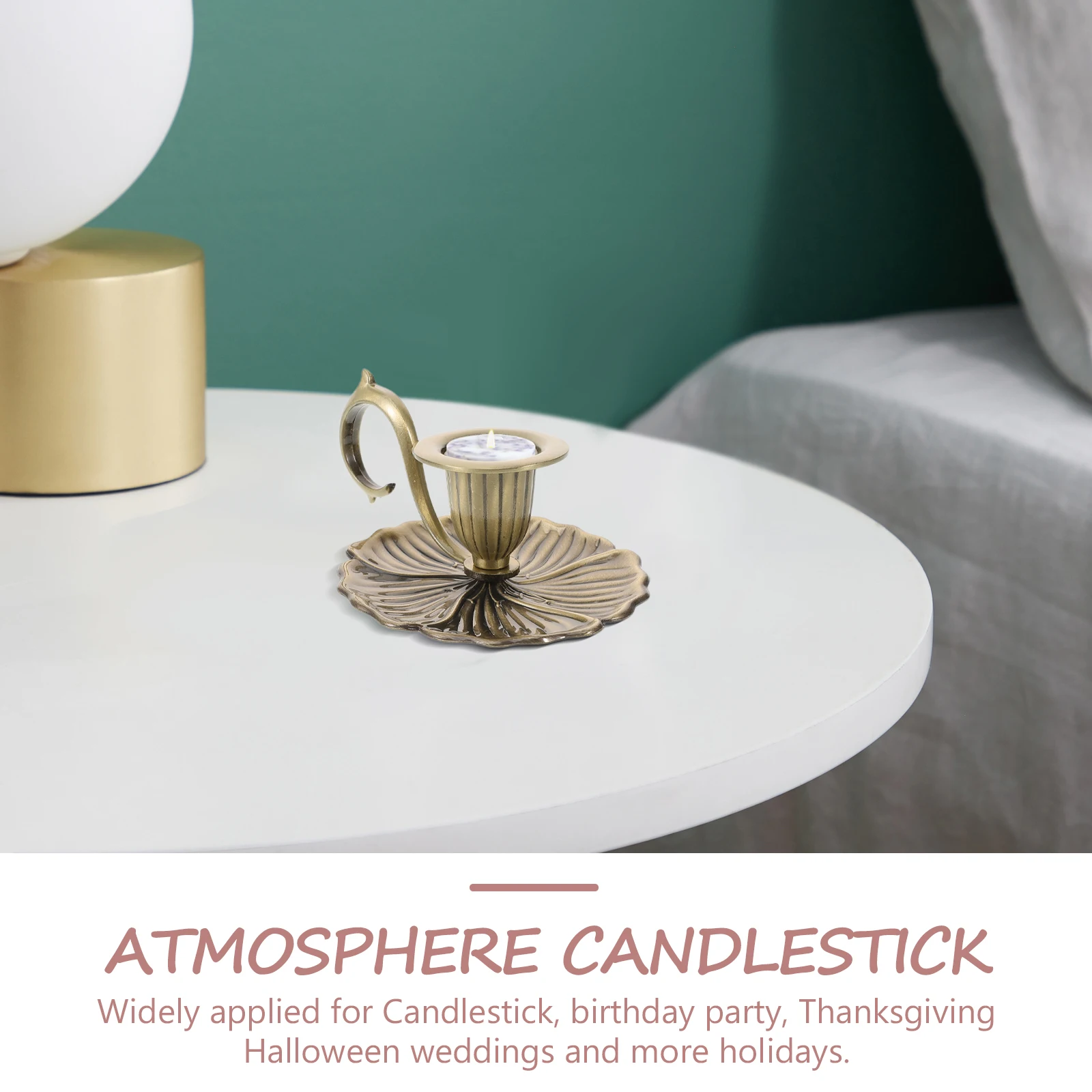 

Decorative Holder Metal Table Candlestick for Long Thin Candles Vintage Style Desktop Centerpiece Holiday Wedding Gift