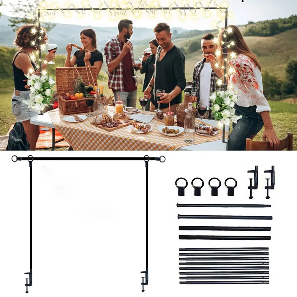 

Черная настольная арка, зажим для рамы, зажимы для воздушных шаров над столом, подставка для стержня, простая установка, регулируемая длина, подставка для арки воздушных шаров