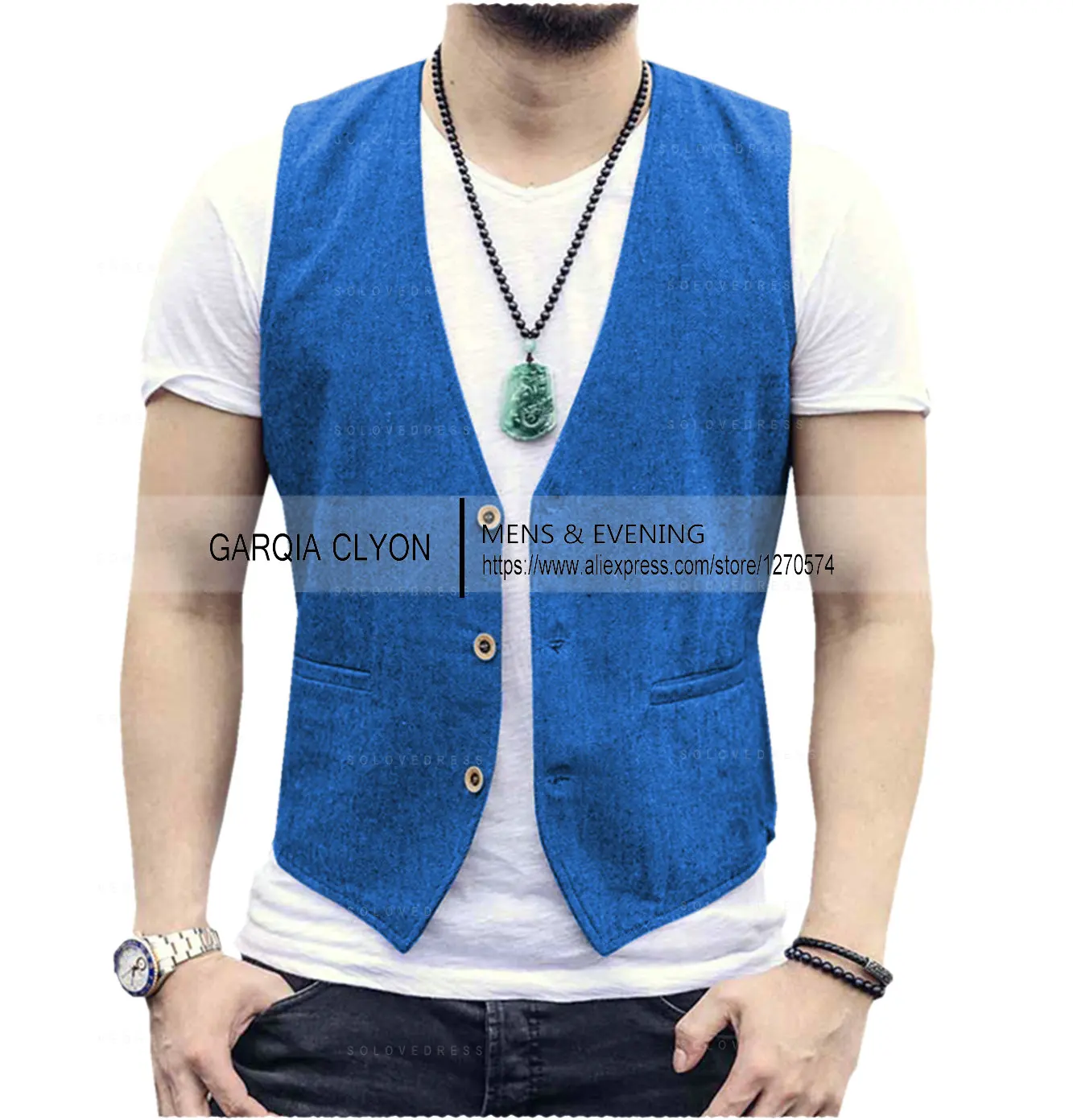 Homens Slim Fit Linho V-Neck Vest, Colete Verão, Elegante, Festas de Casamentos, Praia, Mais Recente