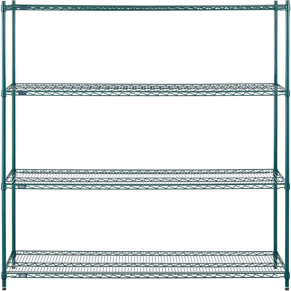 رفوف سلكية مطلية بالإيبوكسي الأخضر، 72 عريضة × 18 عميقة × 74 رف تخزين عالي التحمل #3