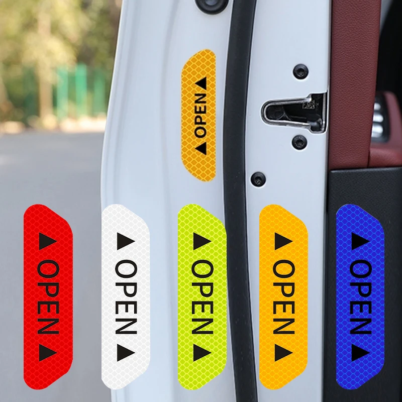 

Night Reflective Car Door Sticker Safety Opening Warning Tape Decal Car Accessories Exterior Interior Reflector Sticker
