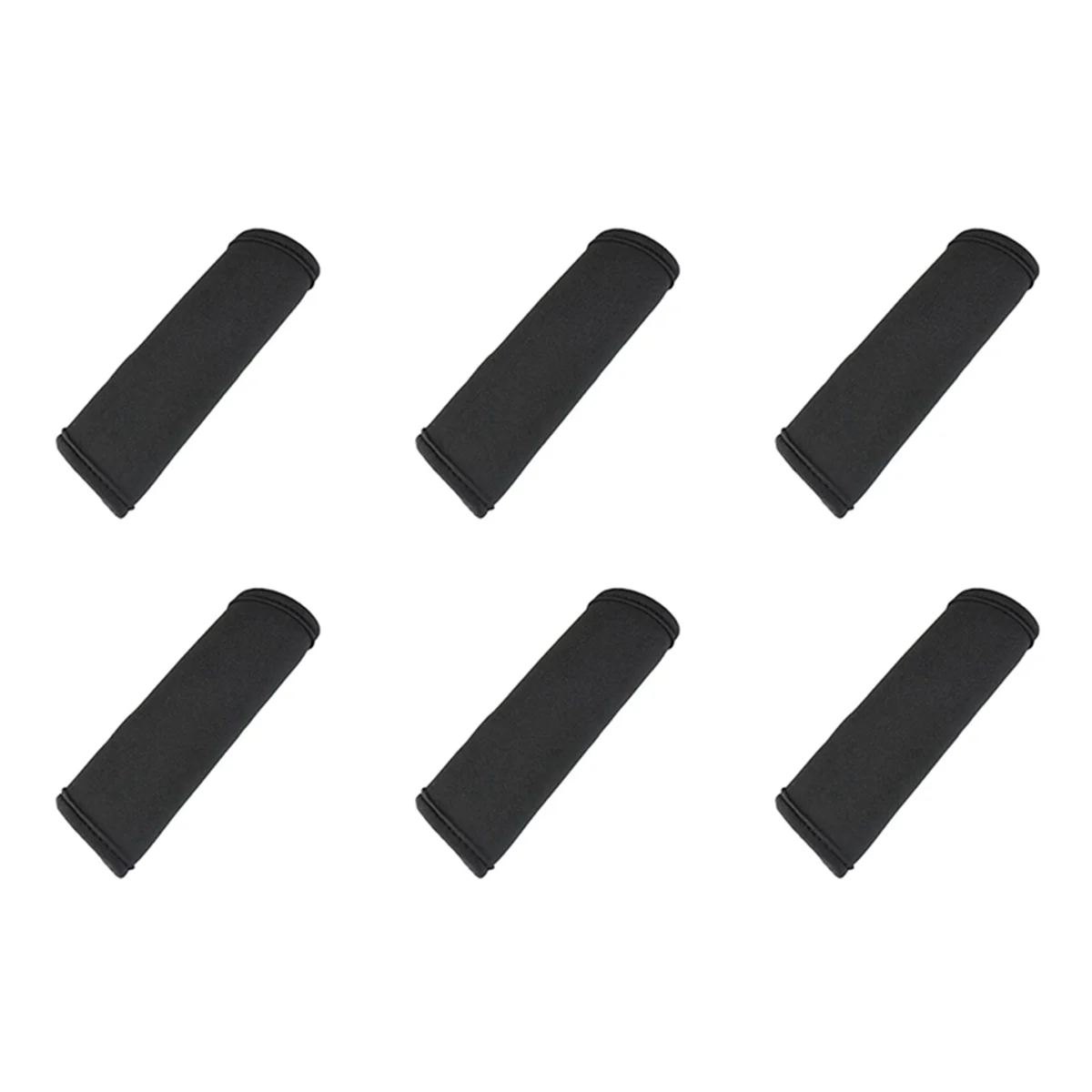 N18R 6 قطع من أغطية المقبض لعلامات أمتعة السفر وأغطية المقبض السميكة لعربات الأطفال باللون الأسود