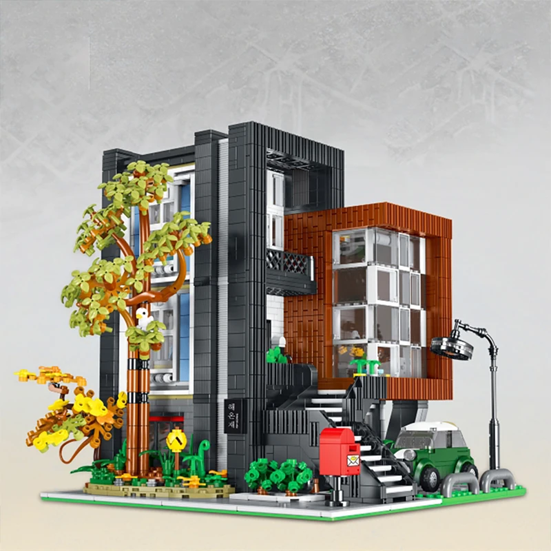 CUBE Villa moderna, set di edifici per case in villa in stile coreano HEA-ON-JEA, blocchi di edifici modulari modello di appartamento di città regalo 3433 pezzi
