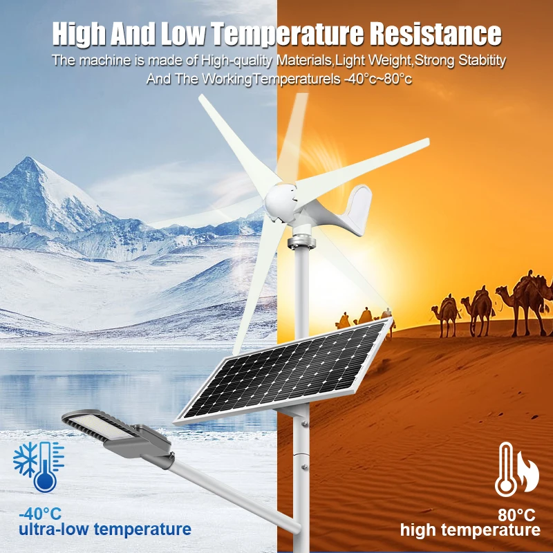 Customized Outdoor Lighting 50w 60w 80w 100w Wind Solar Complementary IP65 Waterproof Street Lights for High Altitude Area Usage