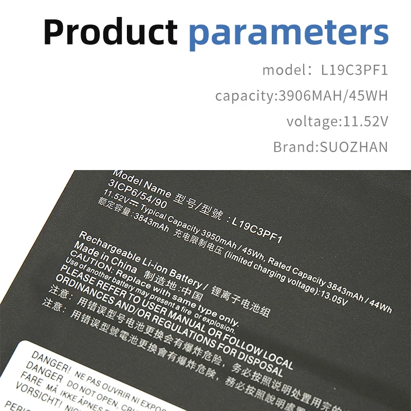 Аккумулятор для ноутбука SUOZHAN, оригинальный ноутбук L19C3PF9 11,1 В/45 Вт/ч/4140 мАч L19M3PF1 L19C3PF1 L19D3PF2 L19D3PF0 L19L3PF8 для K4e-IML 14-IML