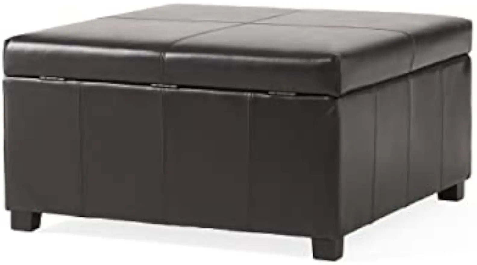 

Christopher Knight Home Living Berkeley Brown Leather Square Storage Ottoman, Espresso