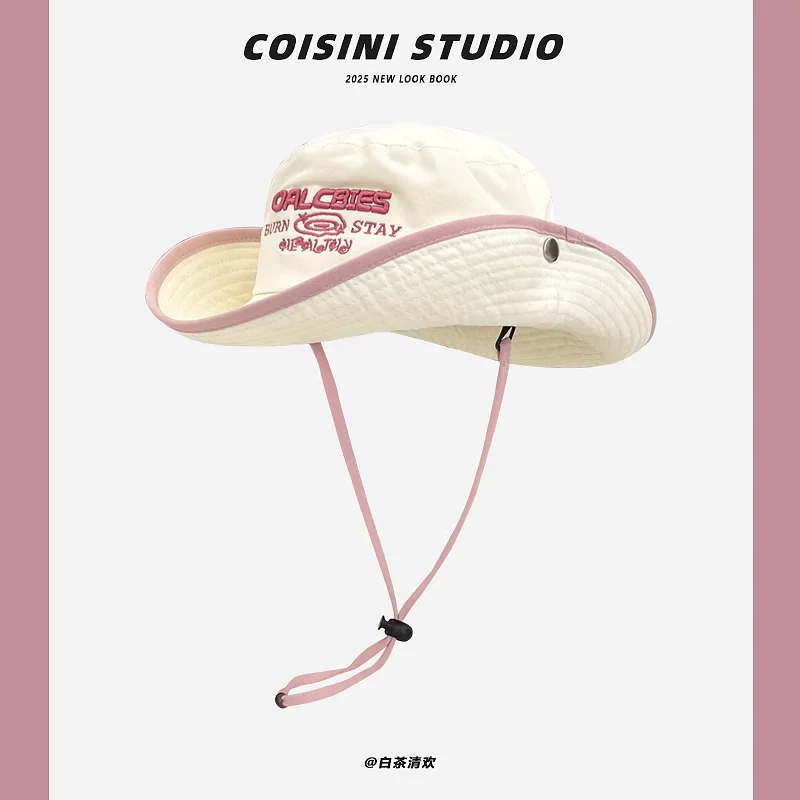 

Новая ковбойская кепка в стиле вестерн с вышивкой букв, мужская и женская летняя уличная панама с большими полями и солнцезащитным козырьком на шнуровке