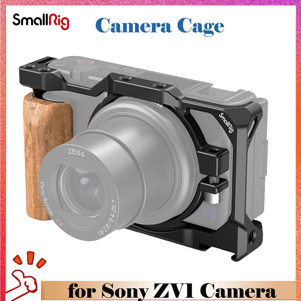 

SmallRig ZV1 Camera Cage for Sony ZV1Camera with Wooden Handgrip for Vlog Video Camera Rig 2938/2937