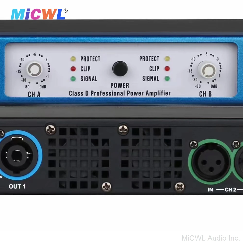 MiCWL الرقمية 1300 واط 2 قناة مكبر كهربائي 8Ω 1300 واط الصوت ميكروفونات الصوت XLR Power Preamps أمبير مع مفتاح الصوت