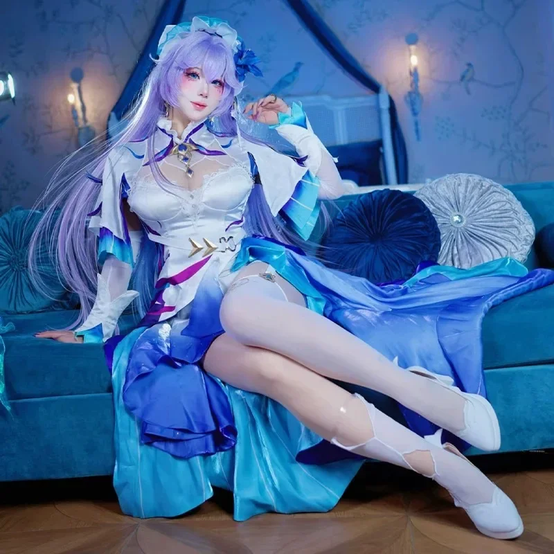 

Cantarella Cosplay Game Wuthering Waves Costumes Sexy Women's Dress wig Purple Blue Cantarella Role-play Sexy Carnival Suit