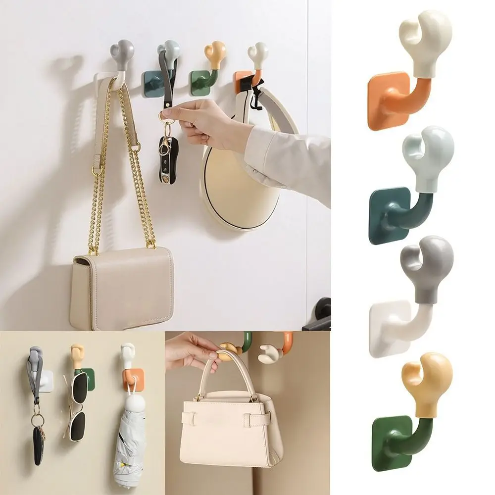 Multifunctional Hanging Hook Wall-mounte Bathroom Storage Accessories Self Adhesive Hook Punch-Free Boxing Small Hand Hook