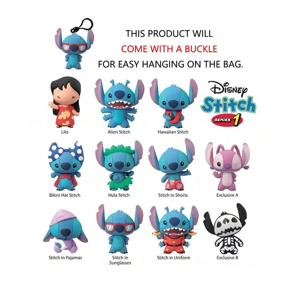 Stitch Officially Licensed Blind Box Figural Keyring Random PVC Bag Gift 1Pc Disney