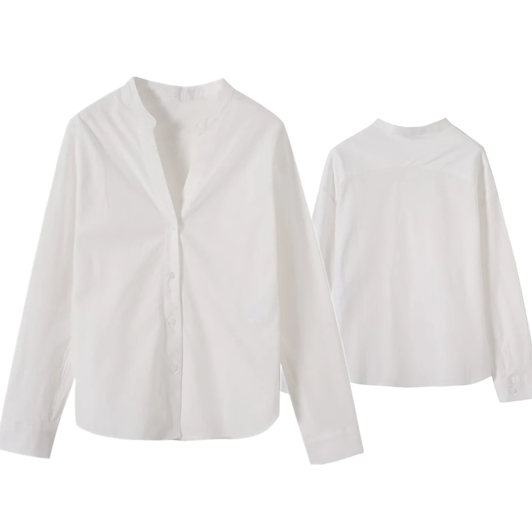 

Maxdutti Nordic Minimalist White Women's Blouses And Shirt Woman Clothing 30%Linen+70%Cotton Women's Shirt Woman Tops