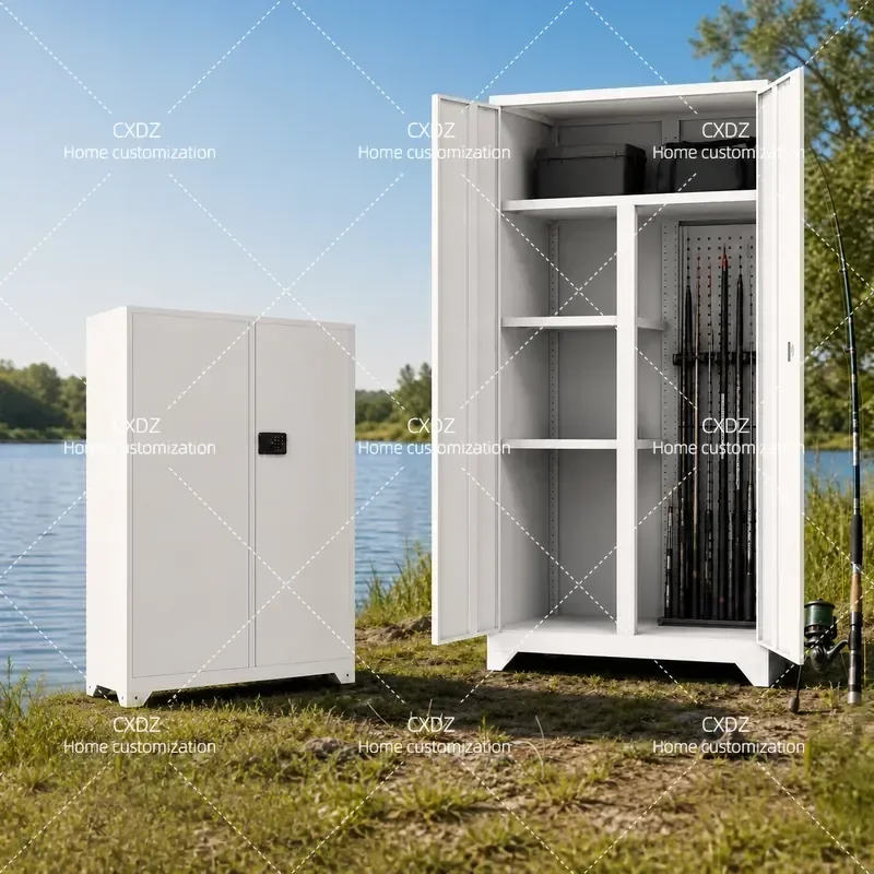 Thickened Iron Storage Cabinet for Underground Garage Parking Space Large Capacity Moisture Proof Locked Fishing Gear Camping