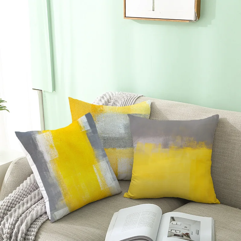 Sofa Pillowcase Abstract Watercolor Printing Cushion Cover Sofa Office Home Decor pillow