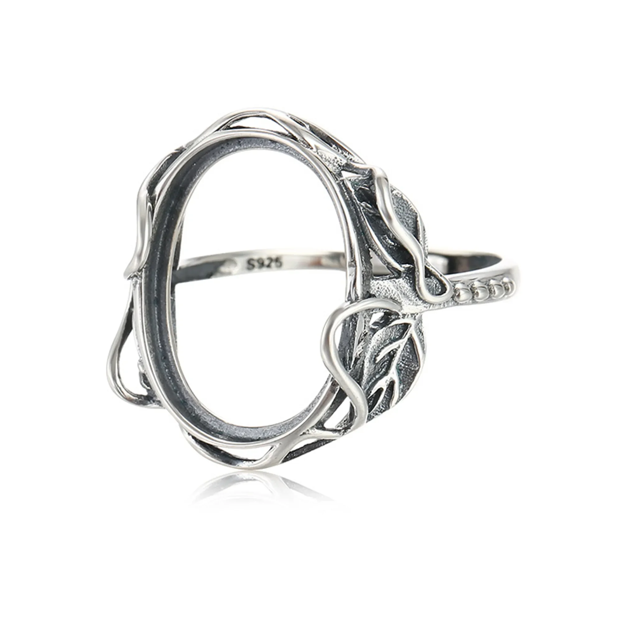 

Ring Setting for 13x17mm Oval Cabochons Antique Style Ring Blank 925 Sterling Silver Adjustable Ring Base