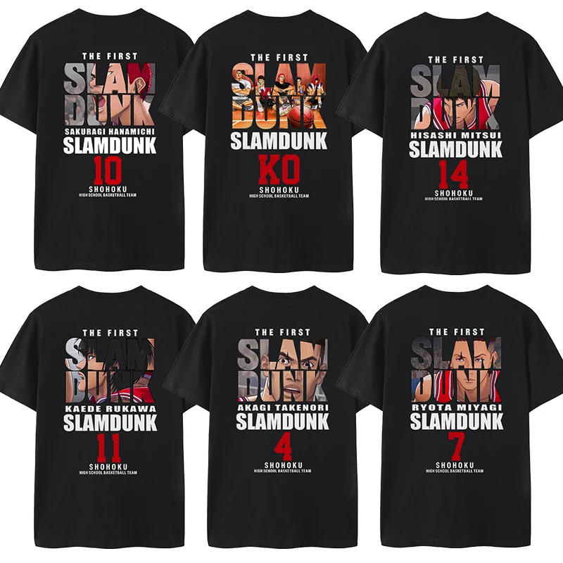 

Slam Dunk T-shirt 2025Summer Cotton Japanese Anime Harajuku Sports Short Sleeve Top Printed Streetwear Men and Women Couples