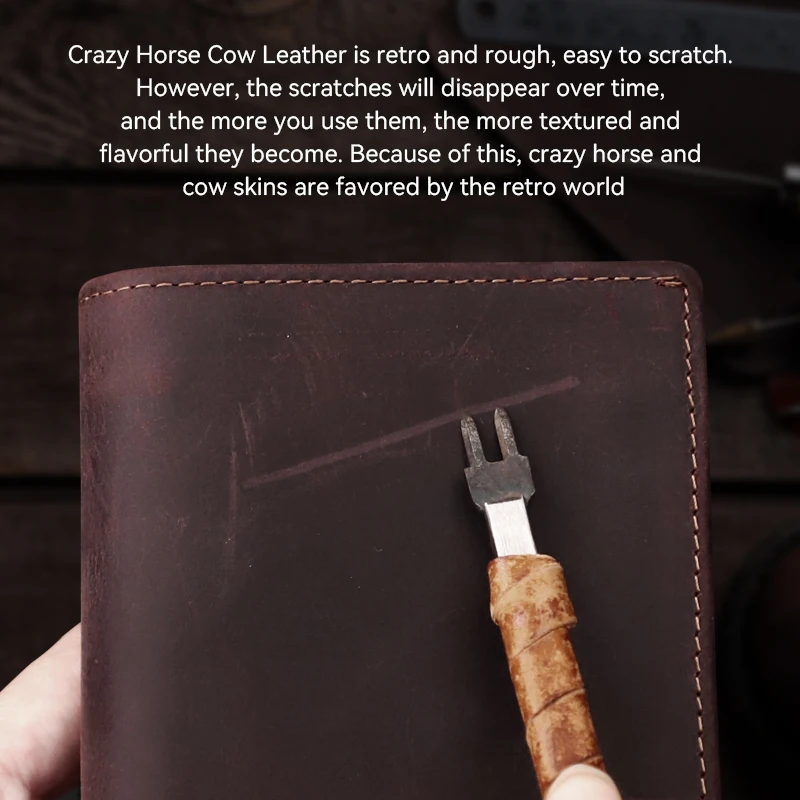 Retro Crazy Horse Leather Short Wallet Vertical Style First Layer Leather Card Wallet Simple Card Slots Purse Money Bag Wonen