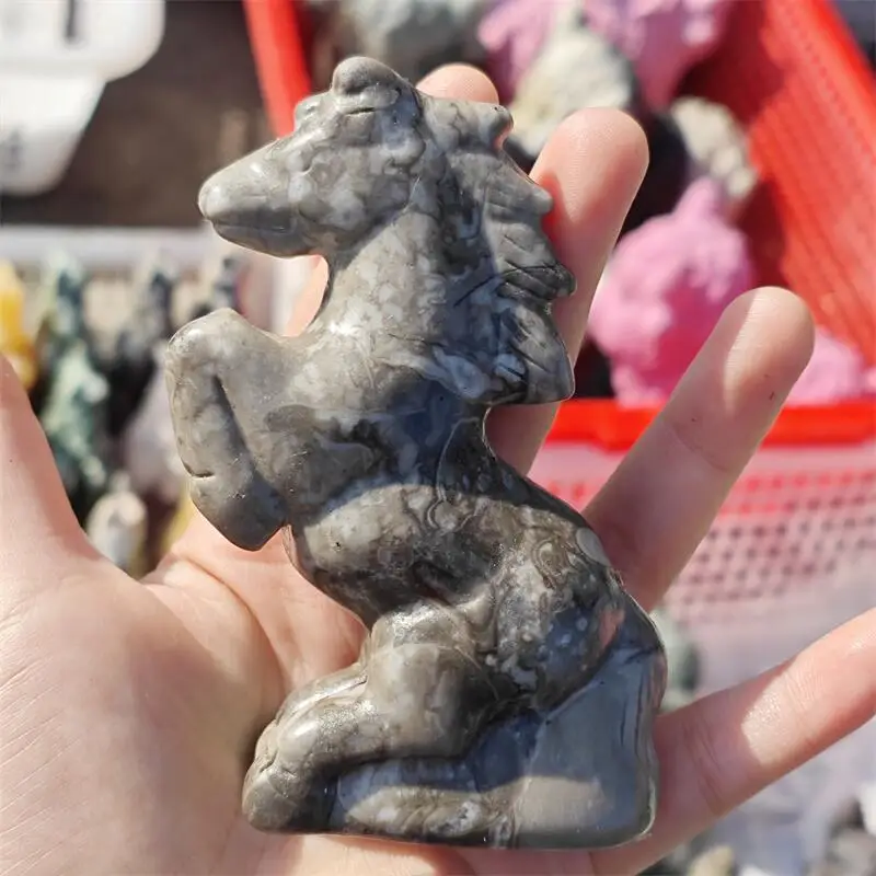 

Натуральный кварцевый нефрит, резьба по лошади, украшения для колдовства, аксессуары для украшения дома, декор комнаты, подарок, 1 шт.