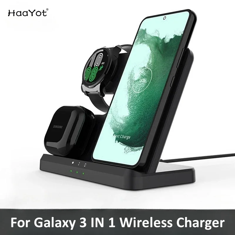3 in 1 Charger for Samsung Galaxy Watch,Buds,Phones,Wireless Charging Station for Watch 8 Ultra Classic Galaxy S26 Z Flip Fold 7 view 3