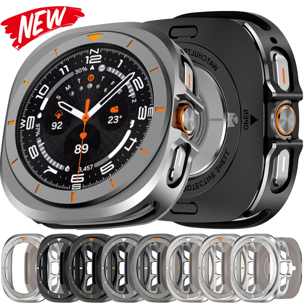 

Металлический защитный чехол для Samsung Galaxy Watch Ultra 2025 ПК и твердый чехол из сплава для Galaxy Watch 7 Ultra 47 мм, аксессуары-бампер