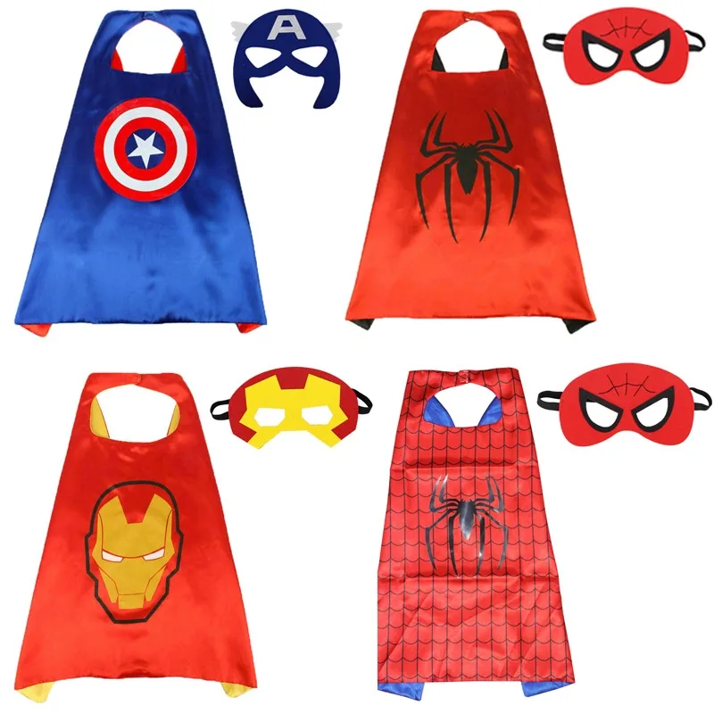 

Marvel Children Cloak Mask Avengers Superheroes Captain America Cartoon Figures Eyeshade Dress Up Party Christmas Cosplay Toy