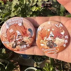 Game Genshin Impact Pyro Archon Mavuika Haborym Kiongozi Cosplay Costume Badge Pin SPTE Tinplate Brooch Prop Xmas Gift