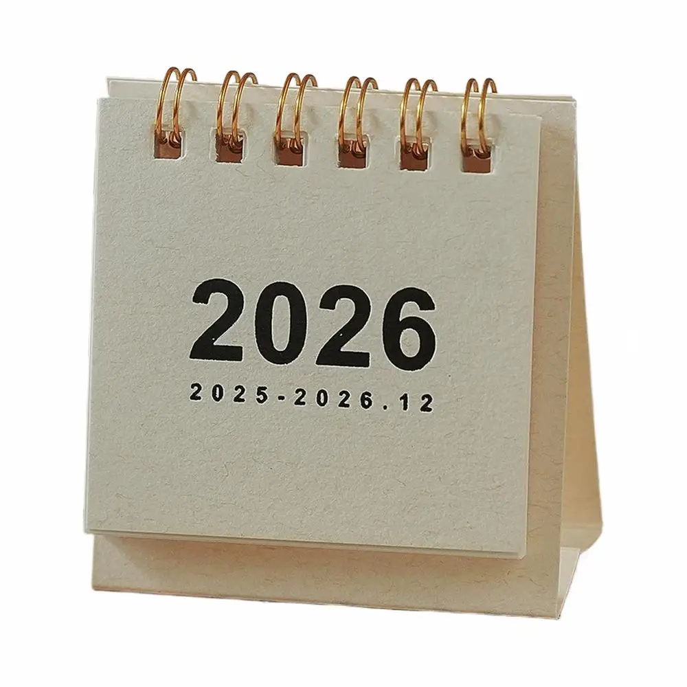 

3pcs English 2026 Mini Simple Small Desk Calendar Pocket Portable Daily Memo Calendar Planner Desktop Decor Office Stationery