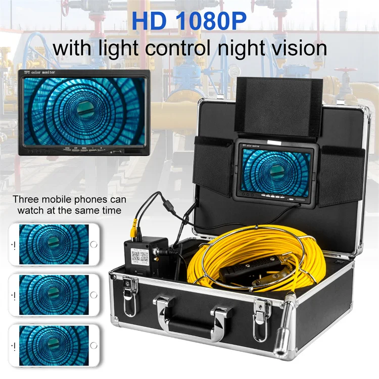 For 9 Inch Monitor 61 Mm Borehole Mechanic Marine Water Sewer System Pipe Inspection Camera With Dvr