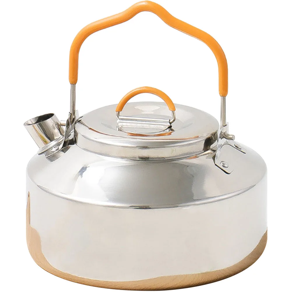 

Stainless Steel Camping Kettle Outdoor Silver Hiking Tea Cookware Water Jug Stove Pot Open Fire picnic water kettle stainless