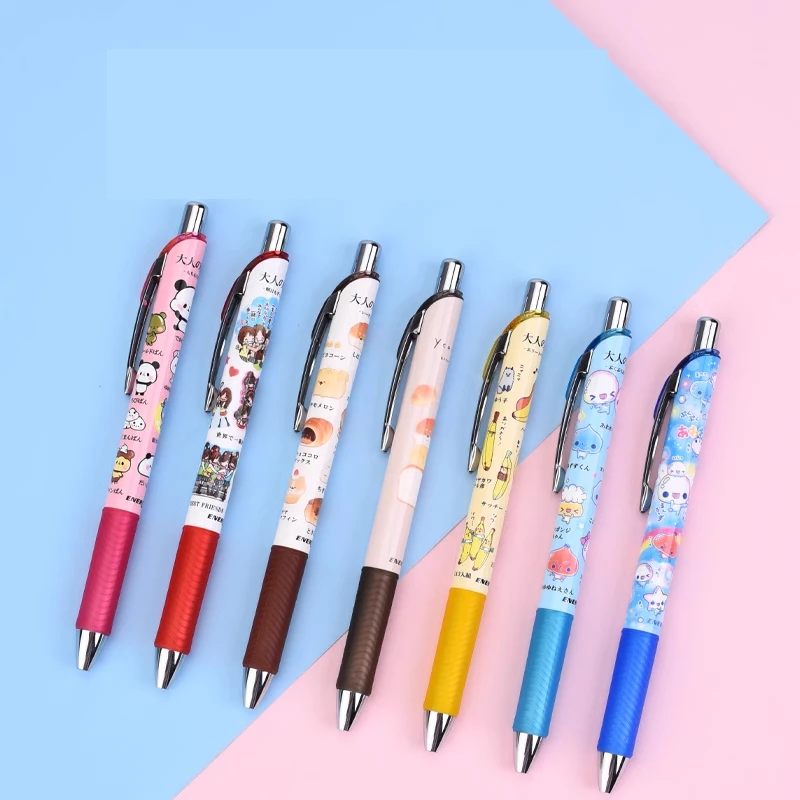 1pcs Pentel BLN75 Cartoon Limited Panda Bread Dog 0.5mm Black Refill Gel Pen Japanese Stationery Students' Supplies