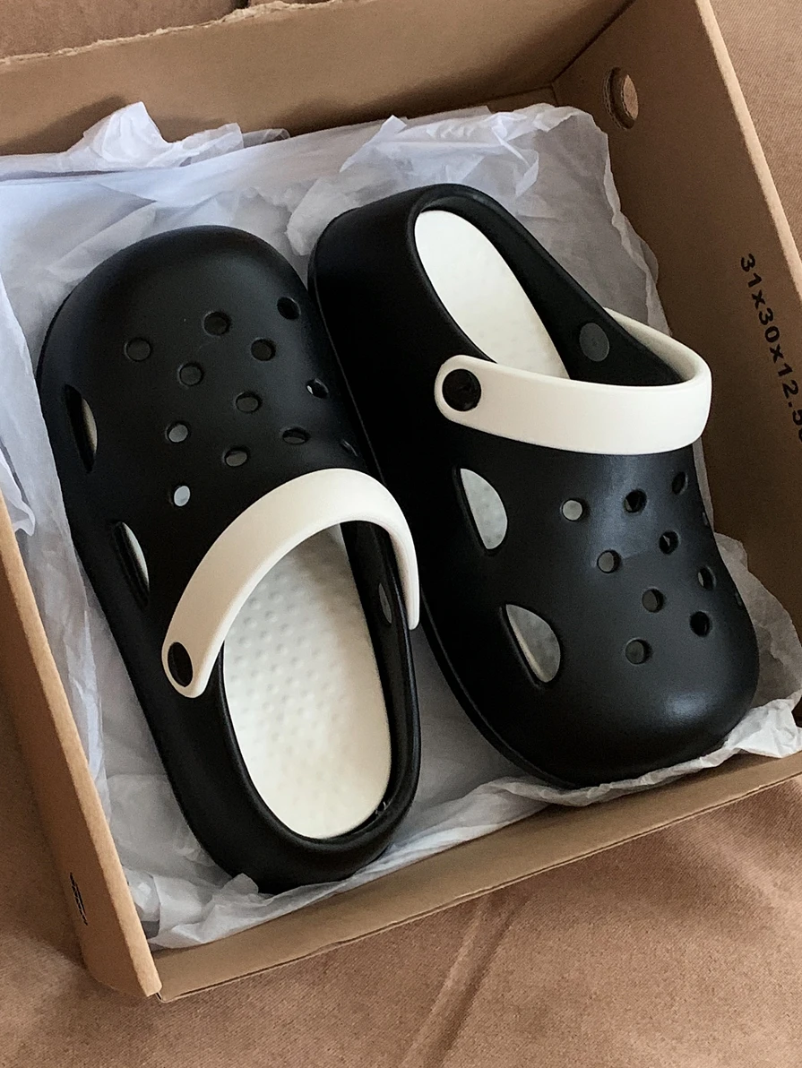 EVA Thick Soled Garden Shoes For Women's Sandals Outdoor Wear Fashionable Beach Thick Soled Anti Slip Slippers