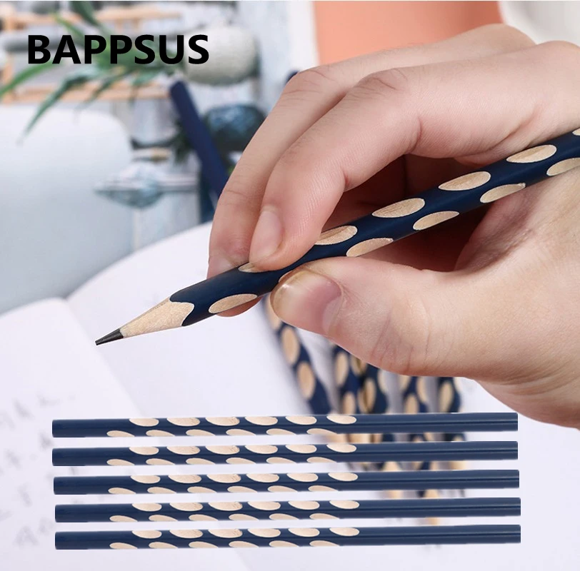 Groove Triangle Wooden Pencil Posture Correction Pencil School Office Stationery Child Cartoon Health Student Standard Pencil