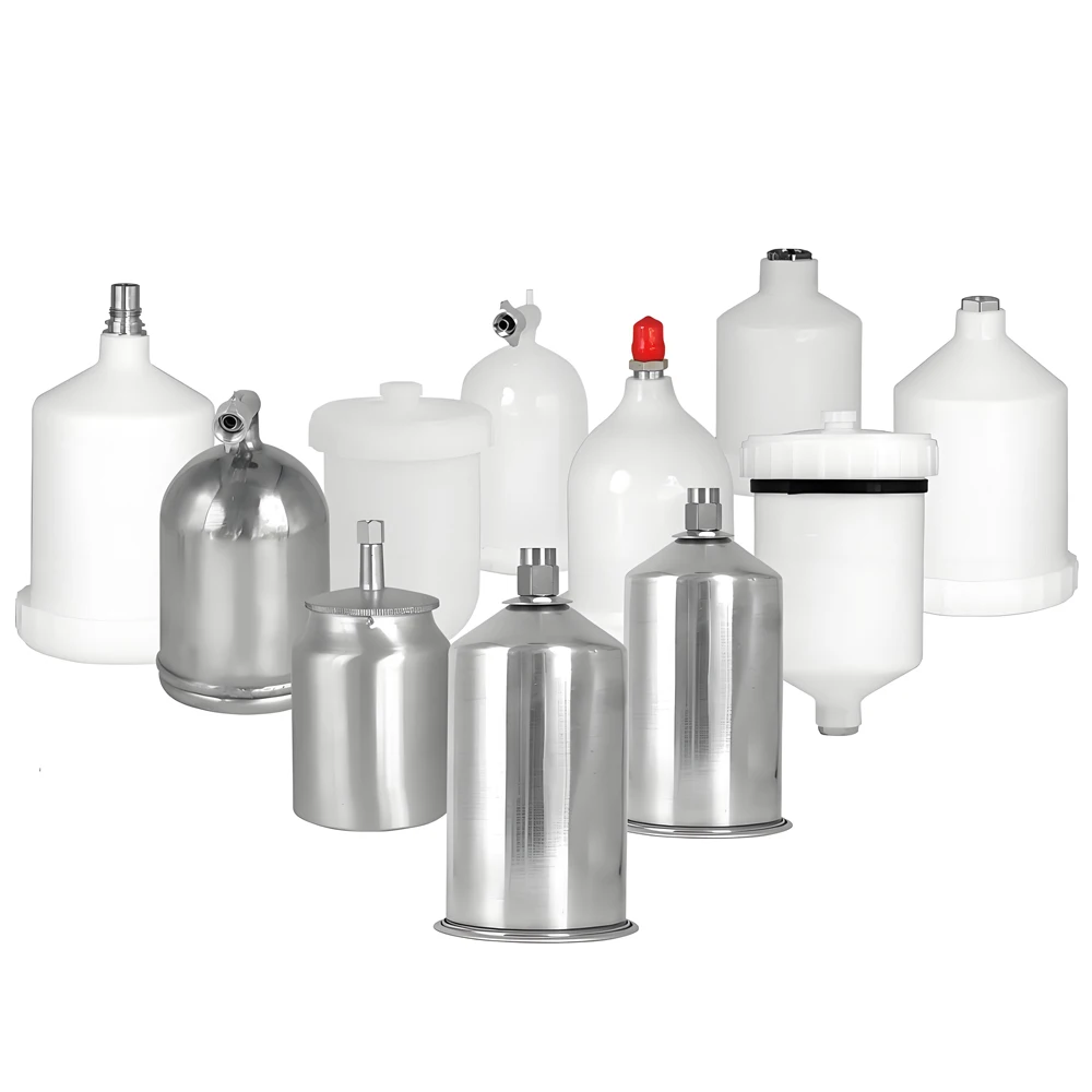Lattina di spruzzo per pistola a spruzzo da 125/400/250/600/1000ml, pentola per pistola a spruzzo in plastica pentola per vernice in alluminio pistola a spruzzo ad aria tazza accessori per pistola a spruzzo