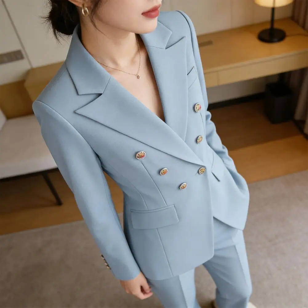 Elegant Women's Blazer Trouser Suit Waist-Closed Pleated Lapel Wide Leg Pant Lady Set 2026 Spring Fashion 2 Pieces Set Women New