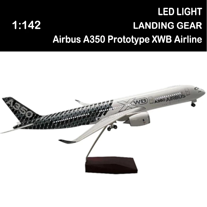 نموذج طائرة بمقياس 1/142 A350 نموذج طائرة XWB مع ضوء LED (اللمس أو التحكم في الصوت) للديكور أو الهدايا