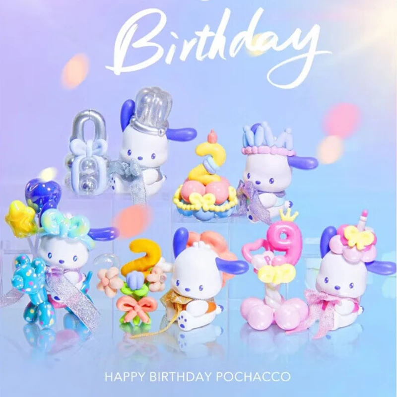 Sanrio Familie Pochacco Pacha Hund Ballon Karneval Party Serie Blind Box Trendige Spielzeug Figur Desktop Ornamente