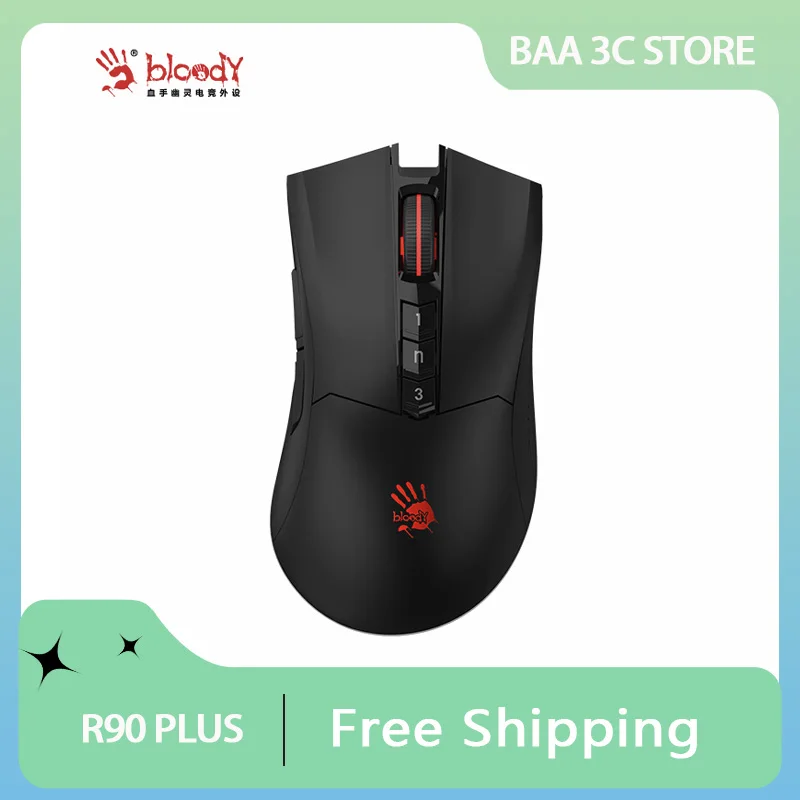 

Bloody R90 PLUS Wireless Mouse RGB Light Low Delay Supports Macro Programming RGB Light Gaming Mouse Laptop Accessories