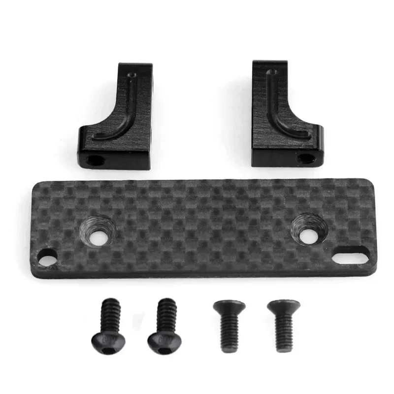 Metal Servo Mount with Carbon Fiber Skid Plate Set for Axial SCX10 Capra Wraith 90048 1/10 RC Crawler Car Upgrade Parts