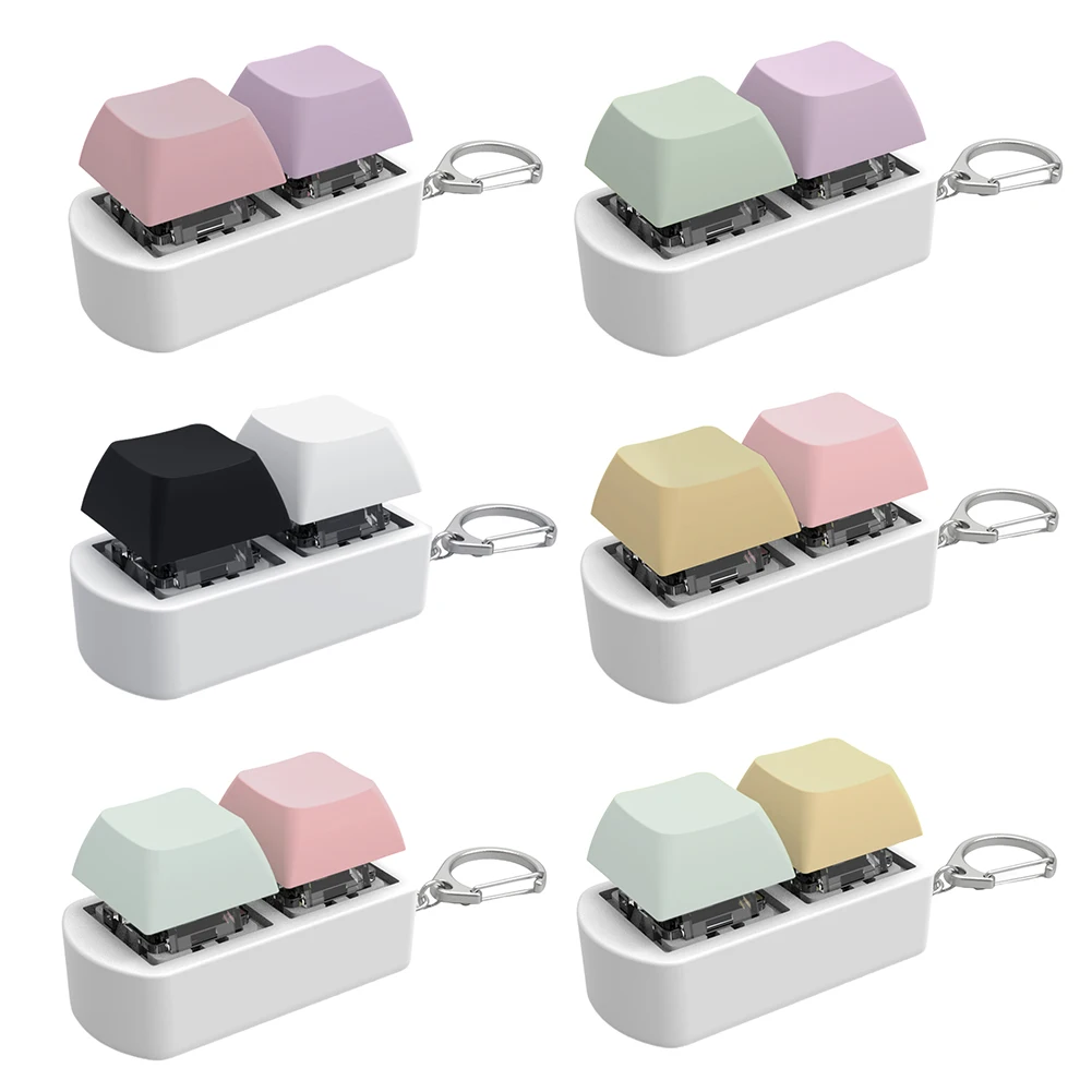 

Keyboard Fidget Toy Fidget Clicker 2 Keys DIY Sensory Fidget Button Keyring Keyboard Axis Tester Stress Relief Toy for Adult Kid