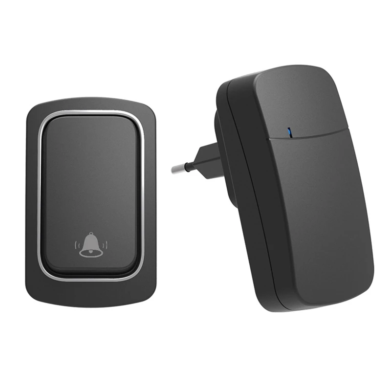 جرس باب لاسلكي يعمل بالطاقة الذاتية بدون بطارية مقاوم للماء جرس الباب الرنين الدائري المسنين المتصل جهاز أمن الوطن