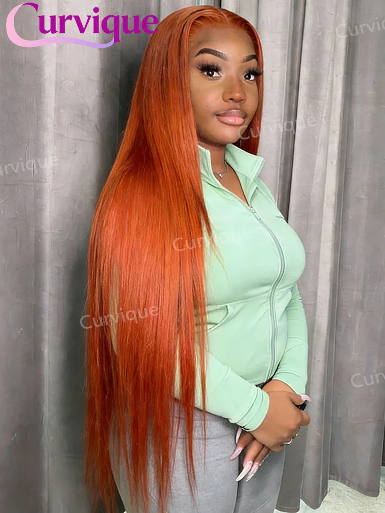 

Оранжевый парик с кружевной передней частью, 30-36 дюймов, прямые волосы, прозрачный фронтальный парик 13x4 13x6, распродажа