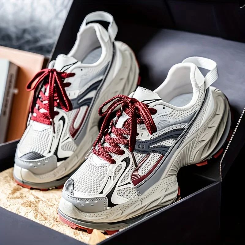Men'S Breathable New Mesh Thick-Soled Chunky Ah Gan Men'S Shoes Casual Height-Increasing Popular Sneakers