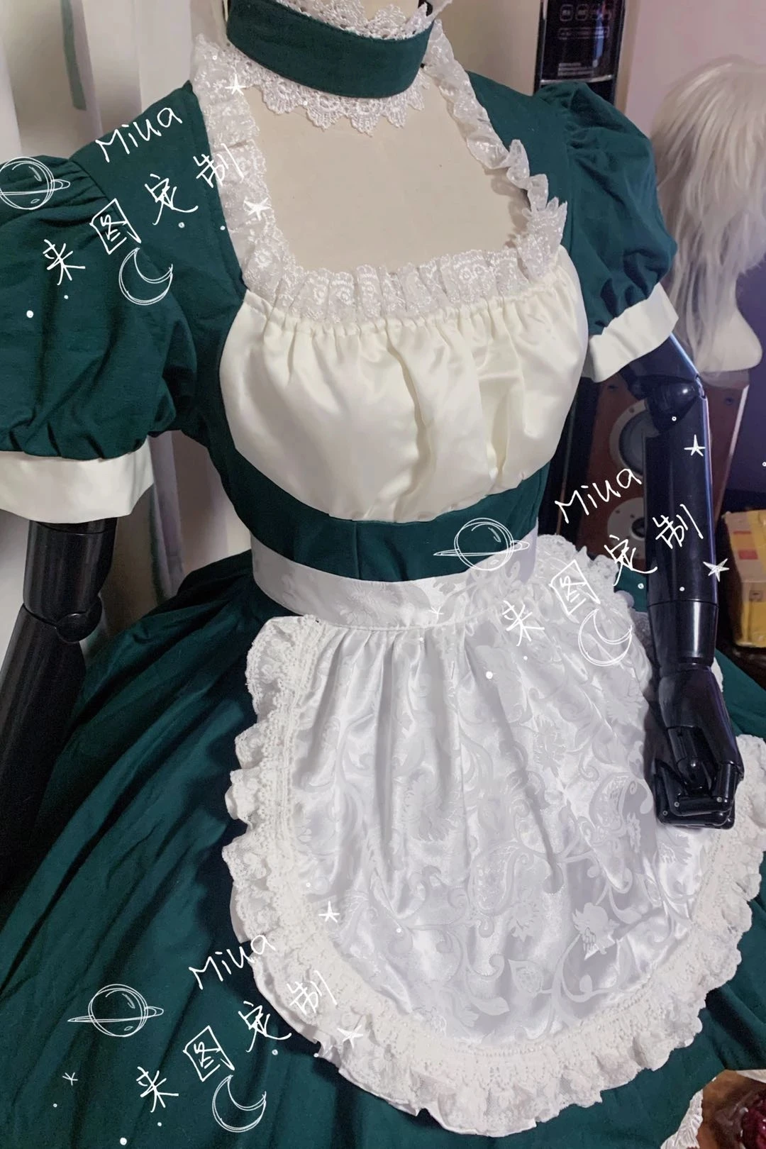 Aanpasbare Anime Demon Slayer:Kimetsu No Yaiba Kamado Nezuko Meid Jurk Cosplay Kostuum Vrouwen Rollenspel Outfit Uniform 2023