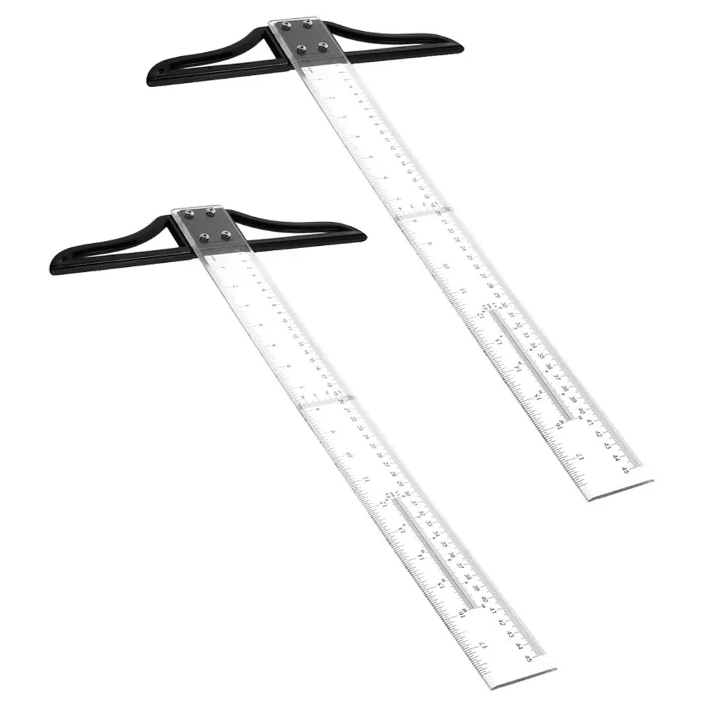 

2Pcs Ruler Durable Acrylic ABS Marking Tool for Drafting Woodworking Measuring Precise Drawing Parallel Transparent