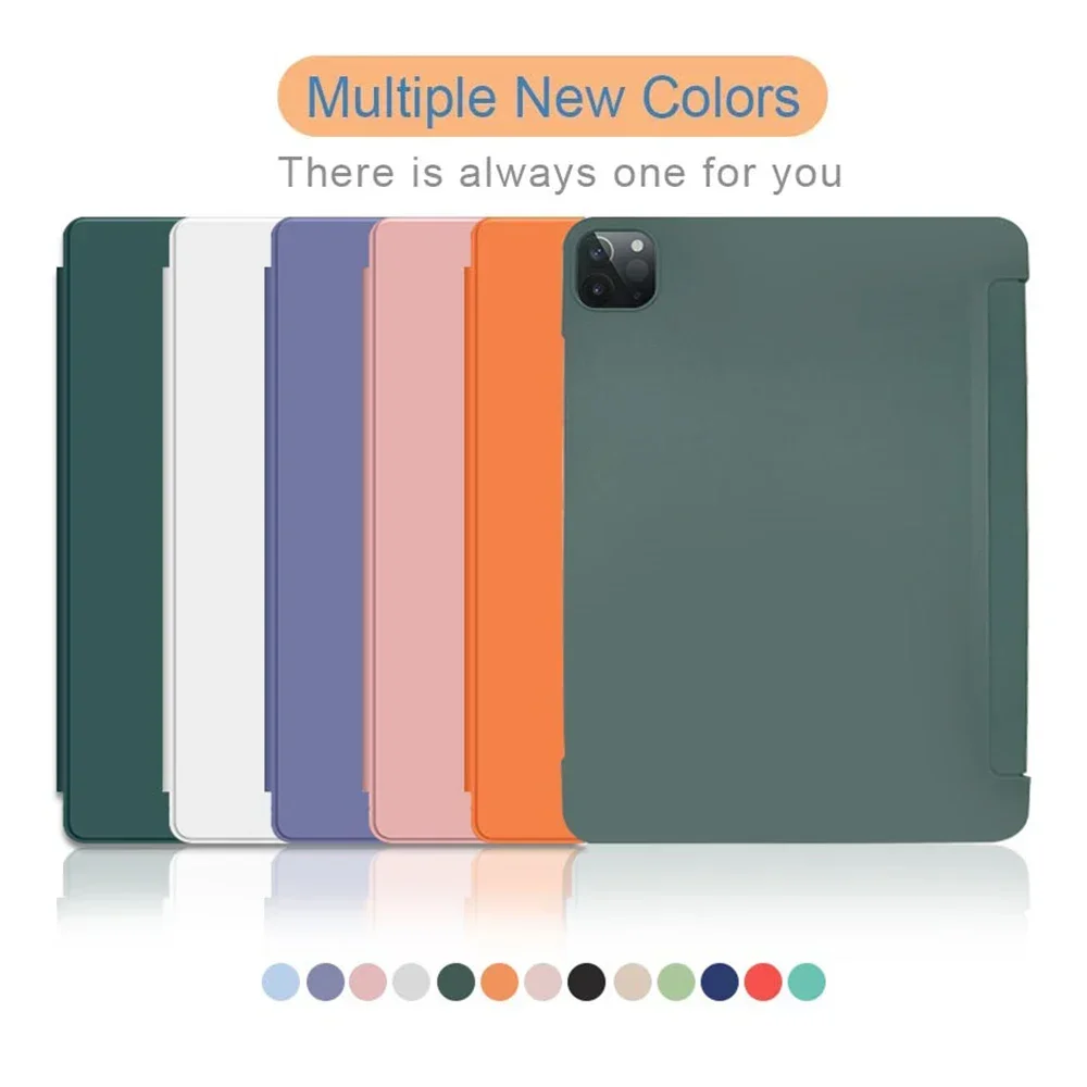 Silicone Case for New Ipad Pro 11' 2022 Pu Leather Folio for 11 Inch Ipad Pro 11 2018 2020 2021 Slim Case with Soft Back Cover