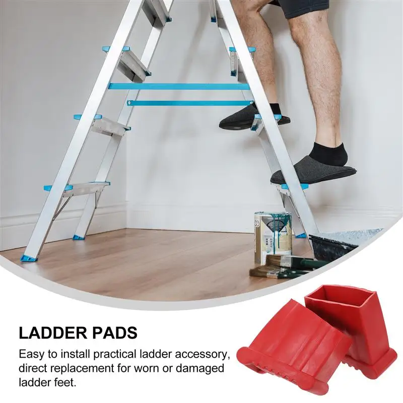 2pcs Ladder Feet Rubber Pads Step Ladder Feet Covers Anti-slip Telescoping Ladder Feet Mats Step Ladder Foot Pad Ladder Par NEWt