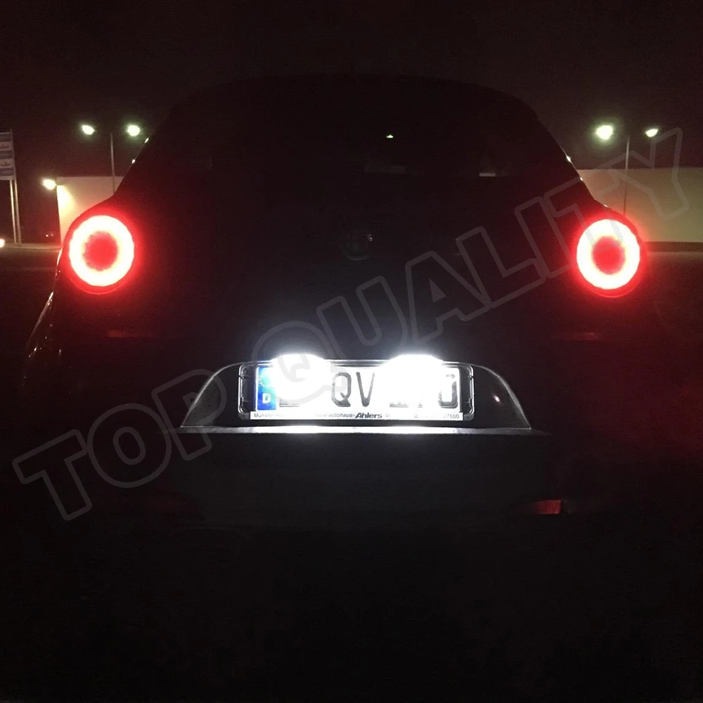 2PCs Canbus Led Number License Plate Lights For Alfa Romeo 147 156 159 166 Giulietta Mito GT Spider Brera Auto Replacement